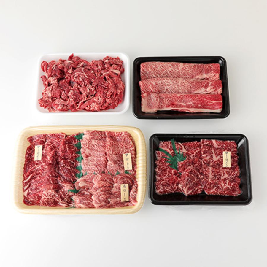 ＜岡崎牧場＞パイン牛6種（サーロイン・ザブトン・肩ロース・ロース・すき焼きしゃぶしゃぶ用　各300g、切り落とし500g）セット